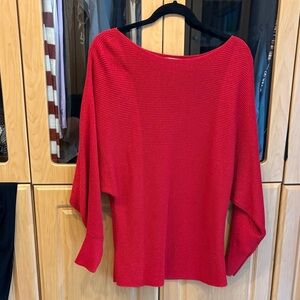Tommy Bahama Vibrant Red boat neck dolman sleeve  Sweater size small